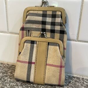 Vintage Plaid Beige and Black Women's cigarette case